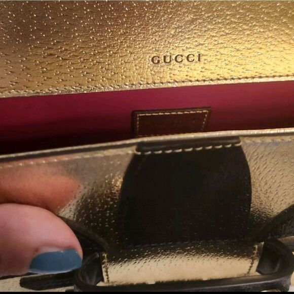 BNIB Ltd.Ed. GUCCI x ADIDAS Gold Metallic Leather Handbag #722009520981 $4250 main image 13
